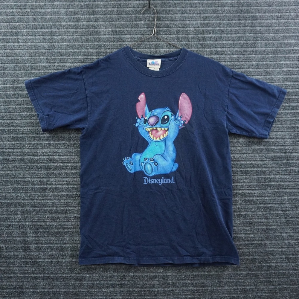 Disneyland Resort Stitch Graphic T-Shirt Mens Medium Navy‎ Blue Short Sleeve Tee